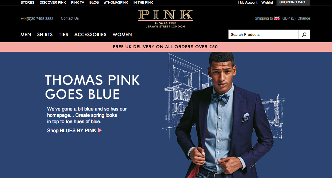 Thomas Pink click and collect